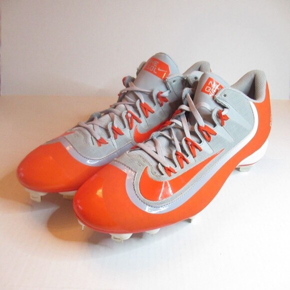 Nike Mens BSBL Huarache Baseball Shoes Orange 807126-061 Color Block Low Top 15M - Picture 3 of 7